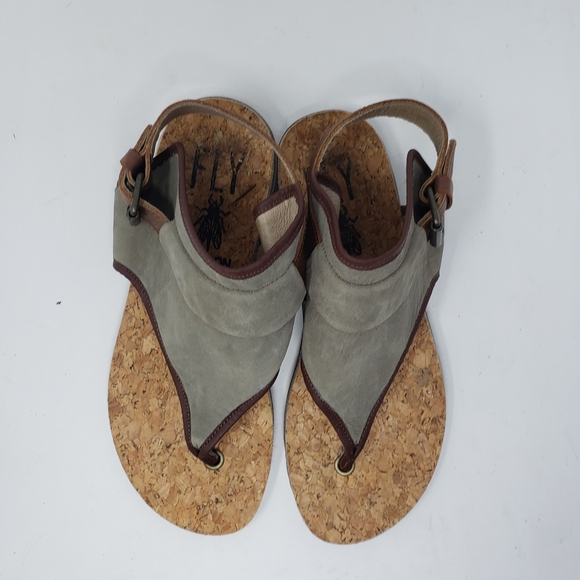 Fly London Shoes - Fly London Thong Suede Cork Sole Sandals Size 39
